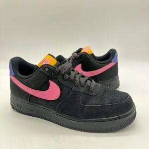 Nike CD0887-001 Mens Size 8 Air Force 1 Low ACG Black Suede / Pink Sneakers